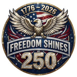 Freedom Shines 250 Faux Mosaic Eagle 1776-2026 - DTF Ready To Press - DTF Dallas 