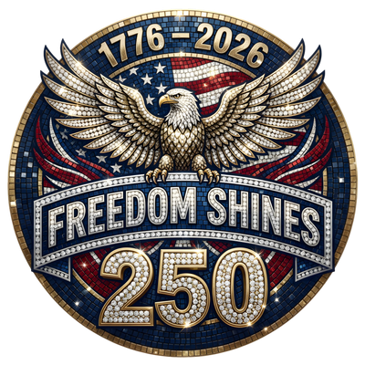 Freedom Shines 250 Faux Mosaic Eagle 1776-2026 - DTF Ready To Press - DTF Dallas 