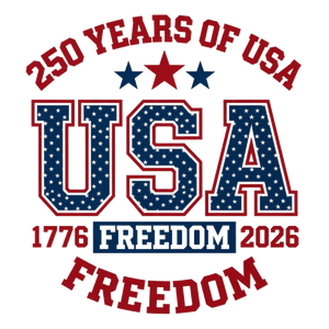 250 Years of USA Freedom Varsity 1776-2026 Design - DTF Ready To Press - DTF Dallas 