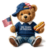 Faux Embroidery 250 Years of Freedom Patriotic Teddy Bear Design - DTF Ready To Press - DTF Dallas 