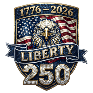 Liberty 250 Faux Mosaic Eagle Shield 1776-2026 - DTF Ready To Press - DTF Dallas 