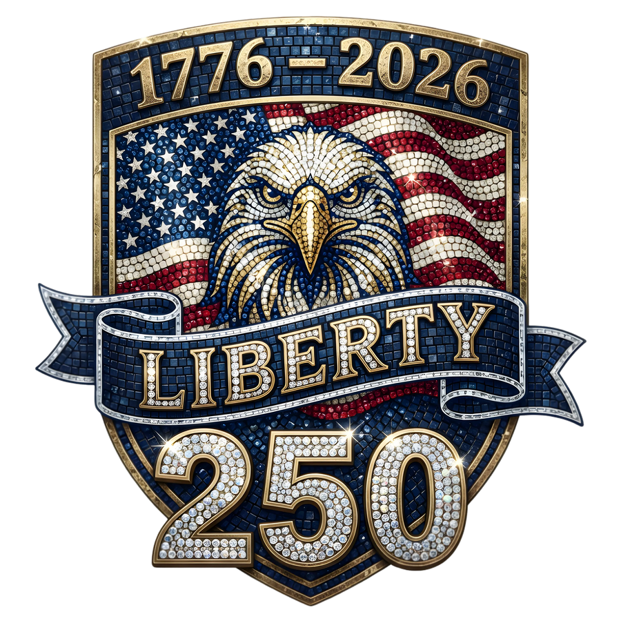 Liberty 250 Faux Mosaic Eagle Shield 1776-2026 - DTF Ready To Press