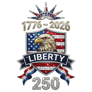 Liberty 250 Faux Mosaic Eagle Statue of Liberty 1776-2026 - DTF Ready To Press - DTF Dallas 