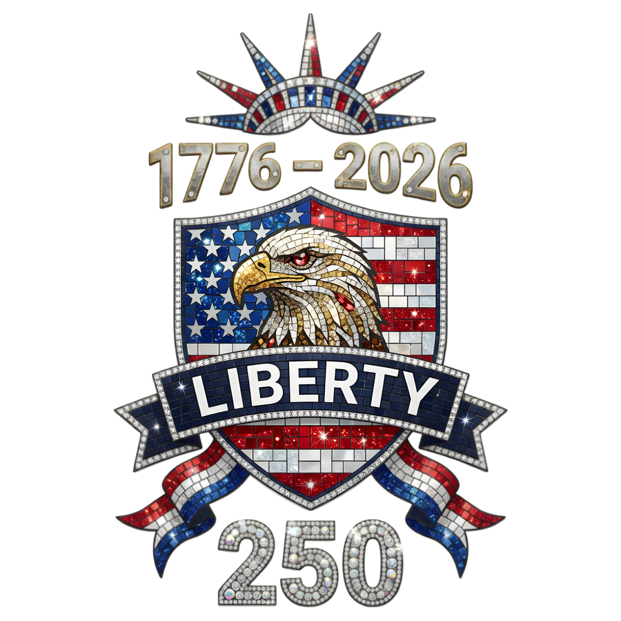 Liberty 250 Faux Mosaic Eagle Statue of Liberty 1776-2026 - DTF Ready To Press
