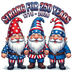 Strong For 250 Years Patriotic Gnome Trio 1776-2026 - DTF Ready To Press - DTF Dallas 