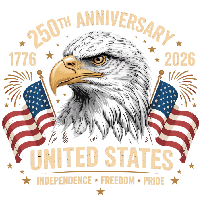 250th Anniversary United States Eagle Independence Freedom Pride pressed on a garment