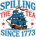 Vintage USA Patriotic Ship Design - DTF Ready To Press - DTF Dallas 