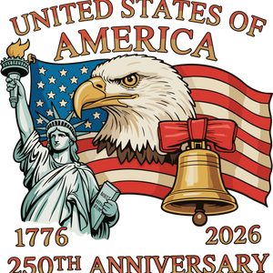 United States of America 250th Anniversary Eagle Design - DTF Ready To Press - DTF Dallas 