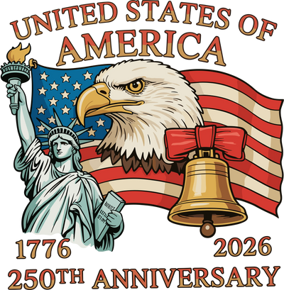 United States of America 250th Anniversary Eagle Design - DTF Ready To Press - DTF Dallas 