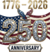 1776-2026 Faux Rhinestone 250 Anniversary Eagle Flag - DTF Ready To Press - DTF Dallas 
