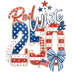 Red White & 250 Faux Embroidery Patchwork 1776 - DTF Ready To Press - DTF Dallas 