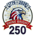 Shine Bright 250 Faux Embroidery Beaded Eagle 1776-2026 - DTF Ready To Press - DTF Dallas 