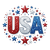 USA Glitter Stars Patriotic Design - DTF Ready To Press - DTF Dallas 