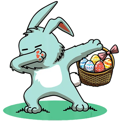 Dabbing Rabbit Easter Design - DTF Ready To Press - DTF Dallas 