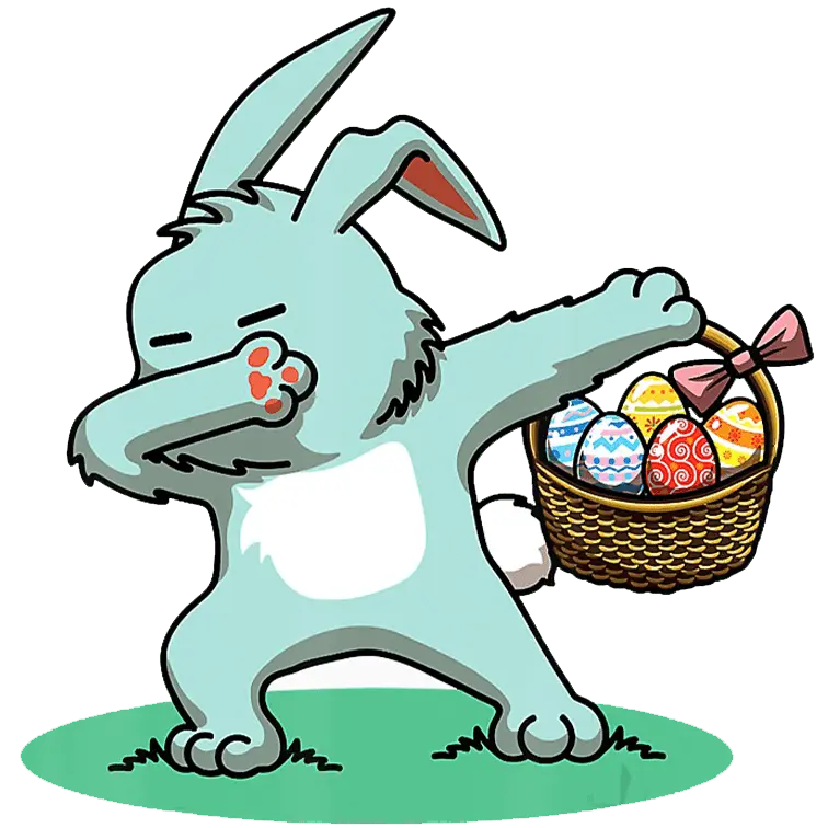 Dabbing Rabbit Easter Design - DTF Ready To Press