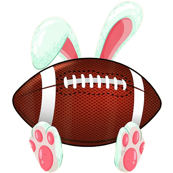 American Football Easter Design pressed on a garment