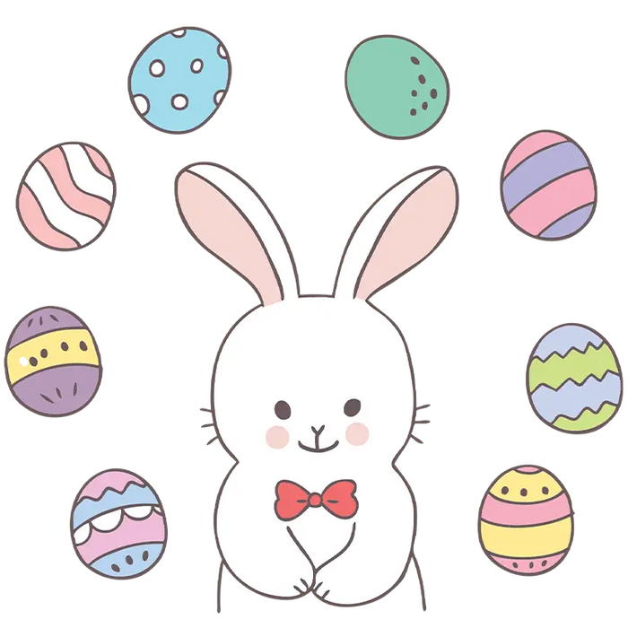 Cute Bunny Easter Design pressed on a garment