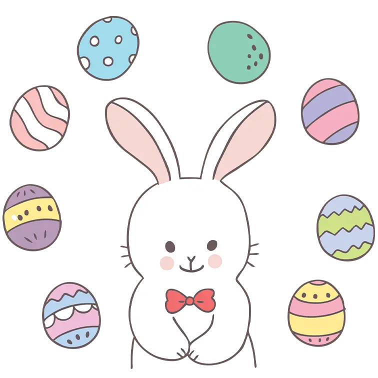 Cute Bunny Easter Design DTF-Ready to Press | DTF Dallas