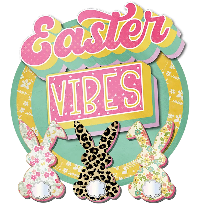 Easter Vibes Design pressed on a garment