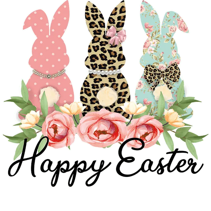 Happy Easter Bunny Design  (V1) pressed on a garment