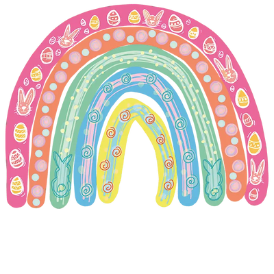 Easter Rainbow Design - DTF Ready To Press - DTF Dallas 