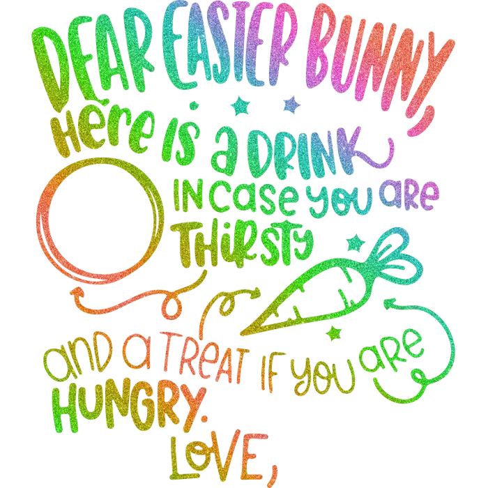Dear Easter Bunny Design pressed on a garment
