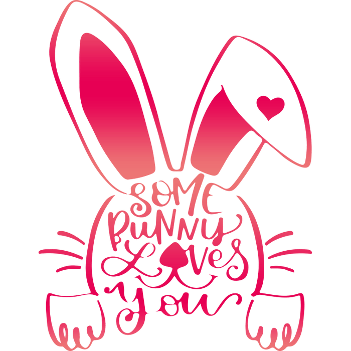 Some Bunny Loves You Easter Design pressed on a garment