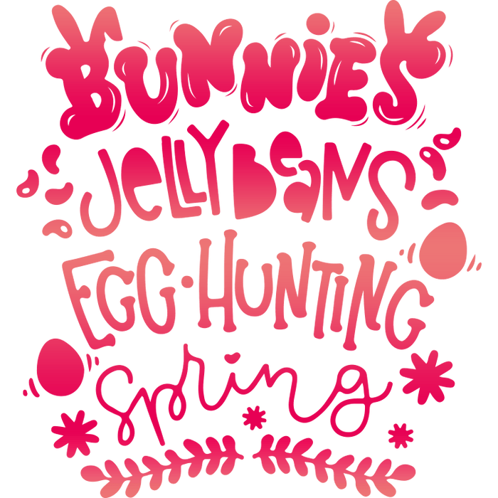 Bunnies Jellybeans Easter Design pressed on a garment