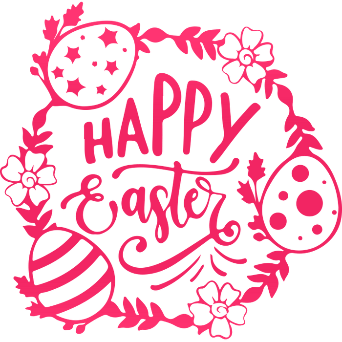 Happy Easter Design  Bunny Hop Collection pressed on a garment