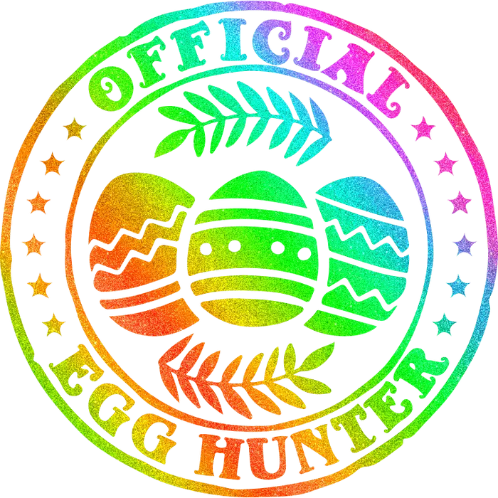 Official Egg Hunter Easter Design pressed on a garment