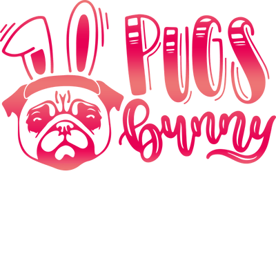 Pugs Bunny Easter Design - DTF Ready To Press - DTF Dallas 