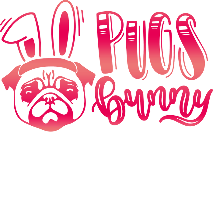 Pugs Bunny Easter Design pressed on a garment