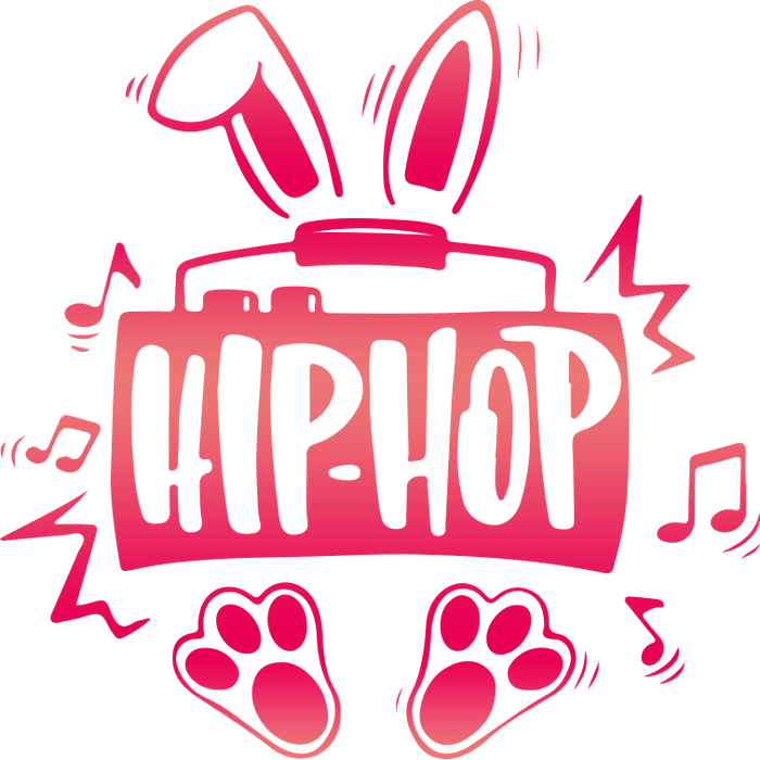 Hip Hop Bunny Easter Design pressed on a garment
