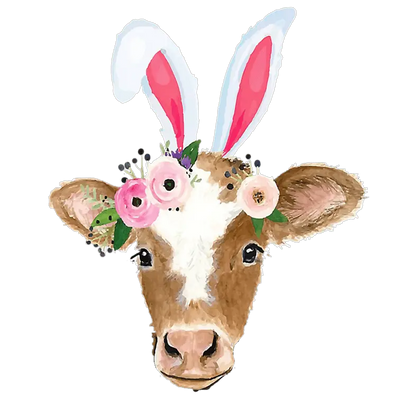 Easter Cow Design - DTF Ready To Press - DTF Dallas 