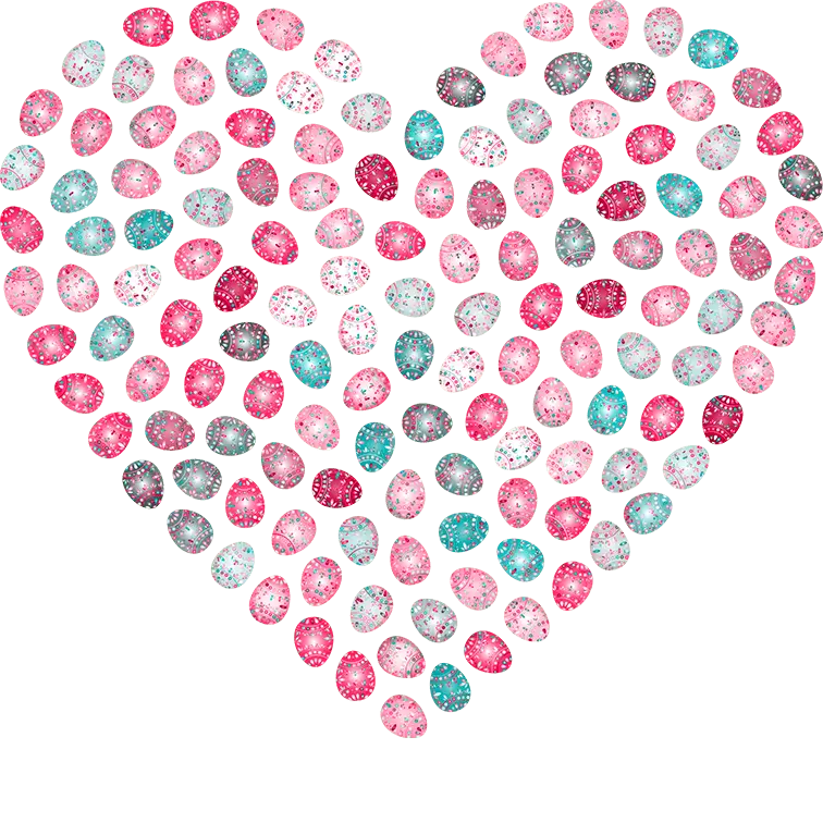 Eggs Of Heart Easter Design - DTF Ready To Press