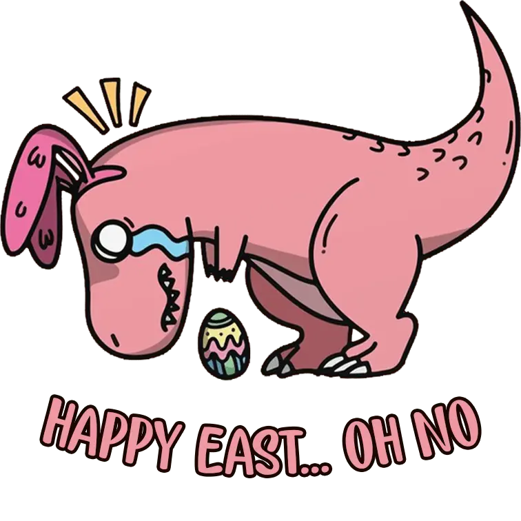 Happy Easter Dino Design - DTF Ready To Press