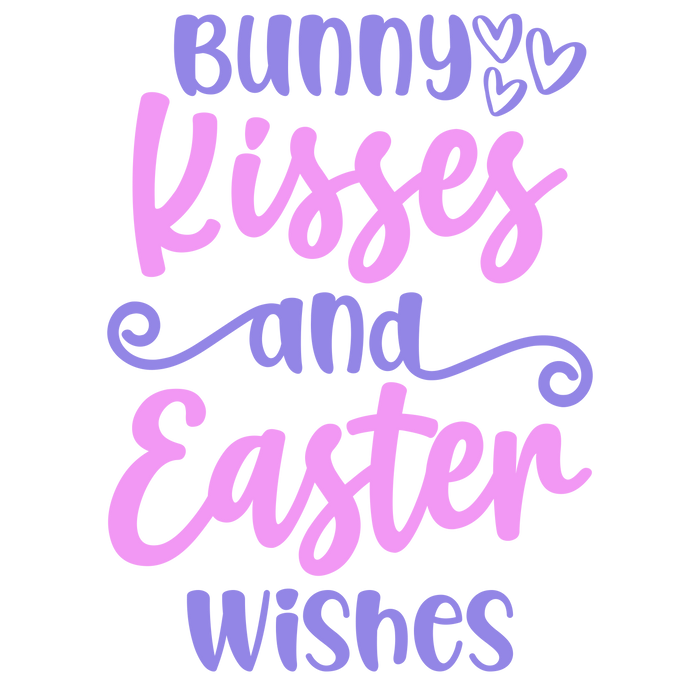 Bunny Kisses and Easter Wishes DTF-Ready Happy Spring Collection pressed on a garment
