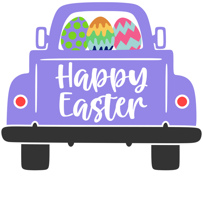 Happy Easter Track Design pressed on a garment