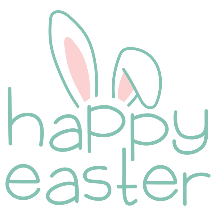 Bunny Happy Easter Design pressed on a garment