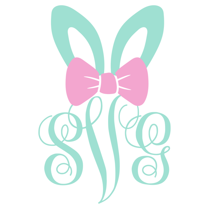 Bunny Ribbon Easter Design pressed on a garment