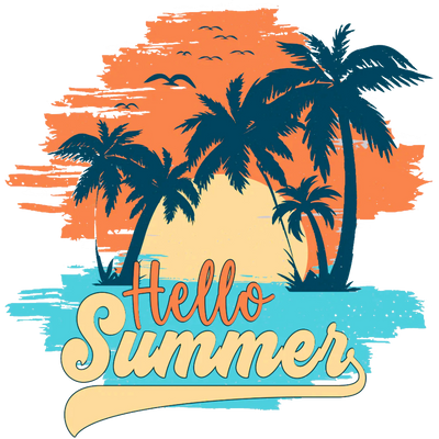 Hello Summer Design DTF-Ready to Press (V6) | DTF Dallas - DTF Dallas 
