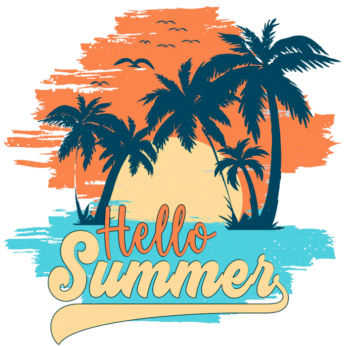 Hello Summer Design  Sunshine Club Collection pressed on a garment