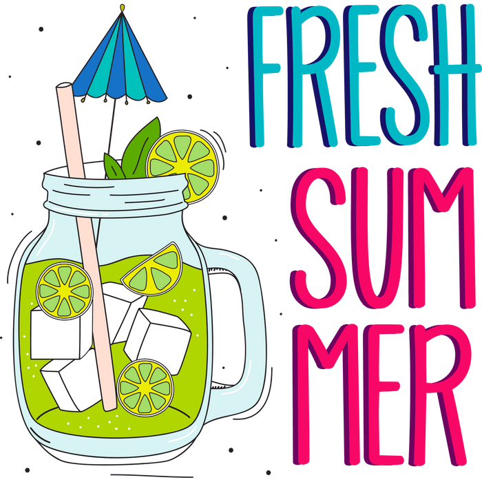 Fresh Summer Design pressed on a garment