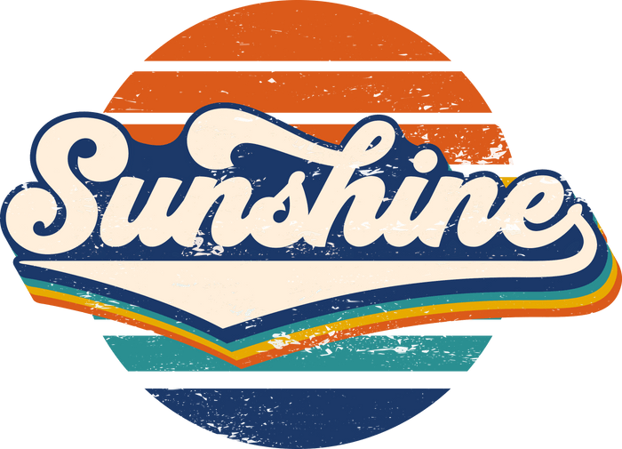 Sunshine   Vacation Mode Collection pressed on a garment