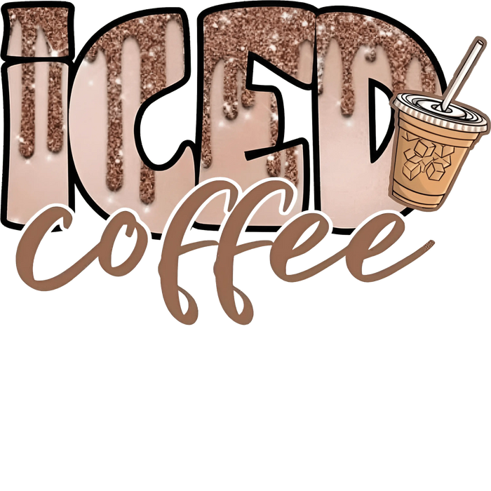 Iced Coffee Design pressed on a garment