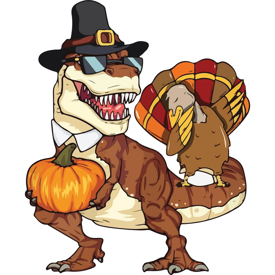 Thanksgiving T-rex Design - DTF Ready To Press
