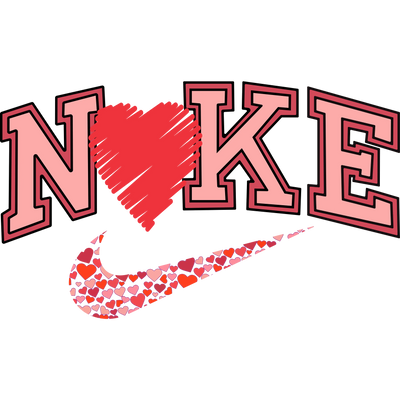 Nike Love Valentine's Day Design - DTF Ready To Press - DTF Dallas 