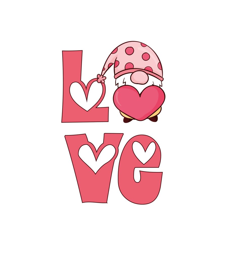 Gnome Love Valentine's Day Design DTF | DTF Dallas