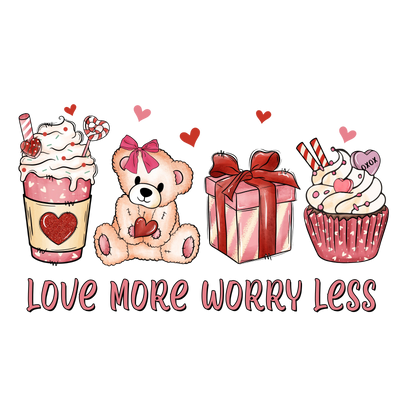Love More, Worry Less Valentine’s DTF Press V1 | DTF Dallas - DTF Dallas 