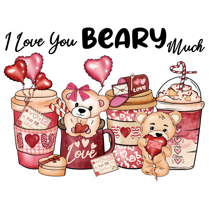 I Love Beary Much Valentine's Day Design pressed on a garment